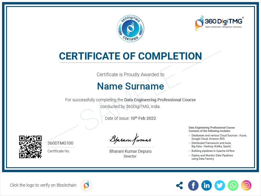 Data Engineering certification - 360digitmg