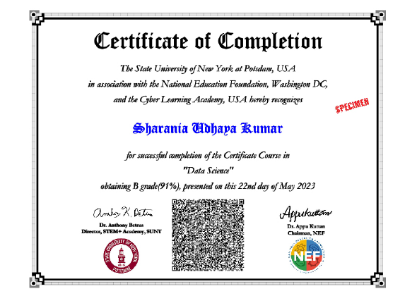 SUNY data science certificate