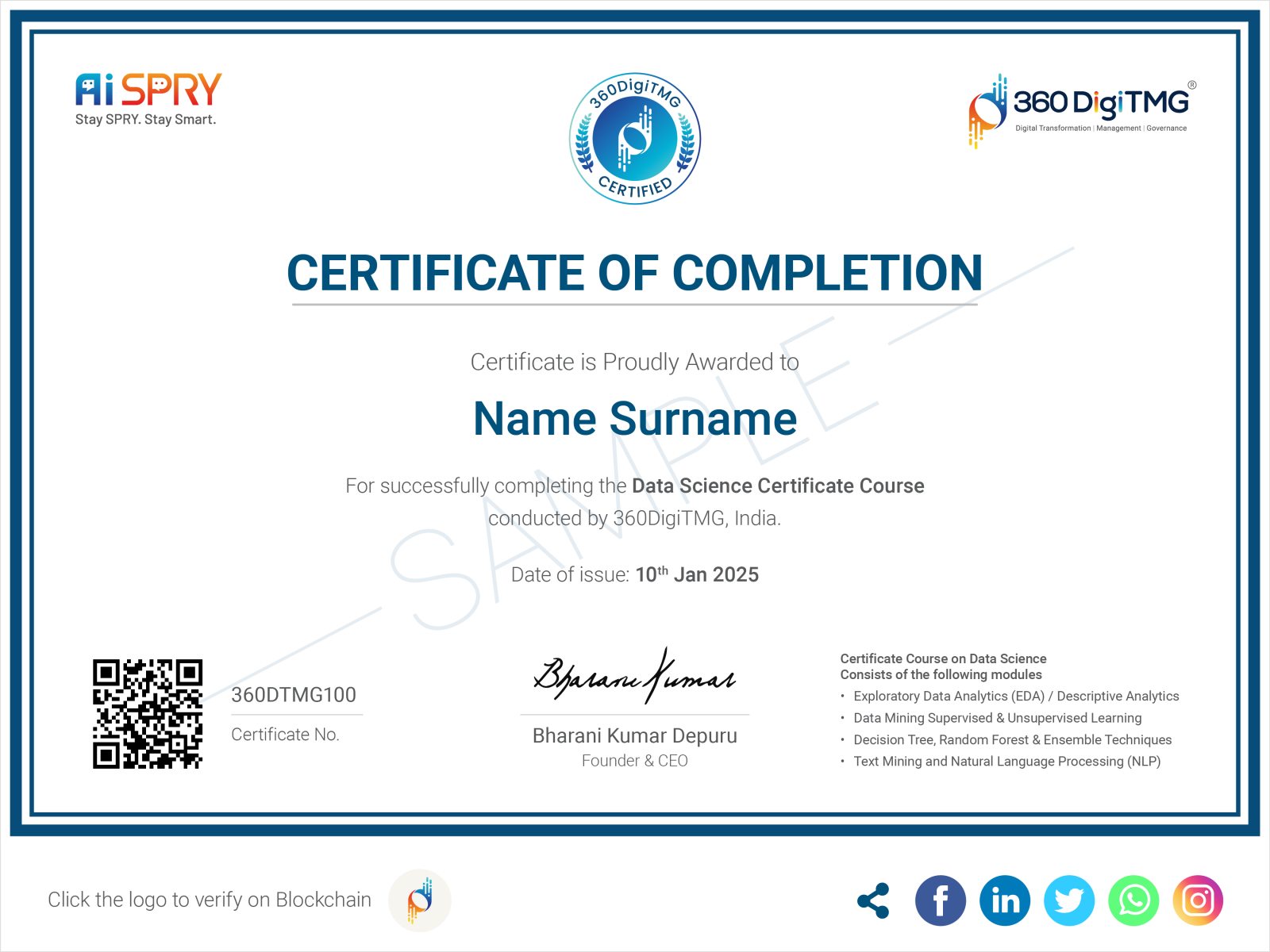 data science using python & r certification - 360digitmg