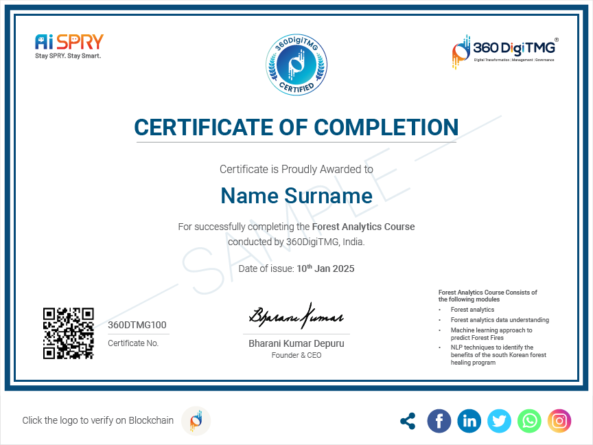 Forest Analytics certification course - 360digitmg