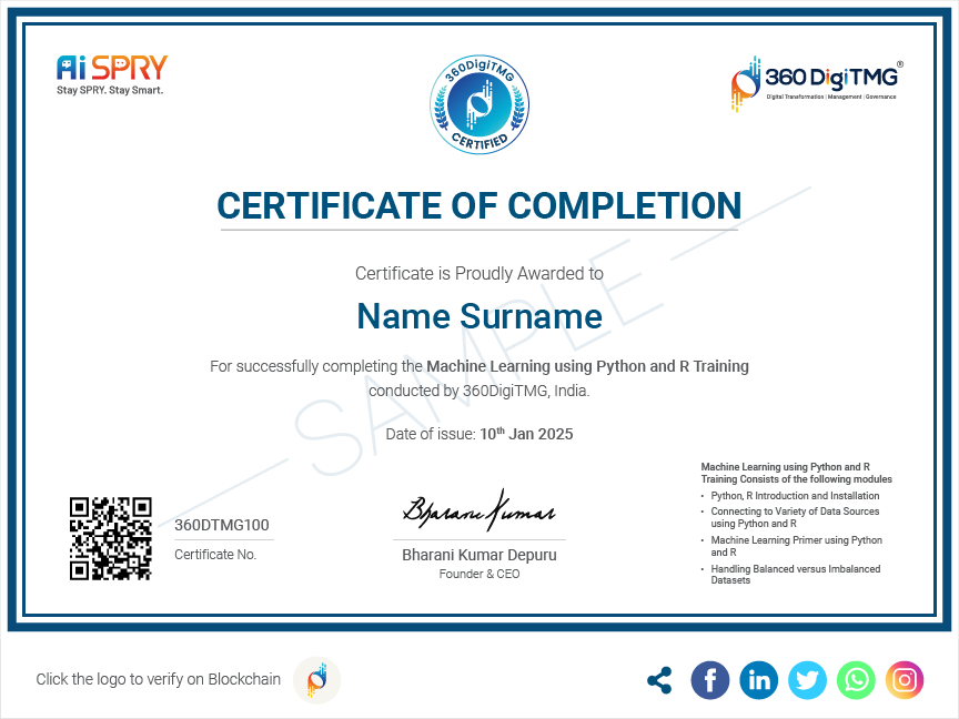 machine learning certification - 360digitmg