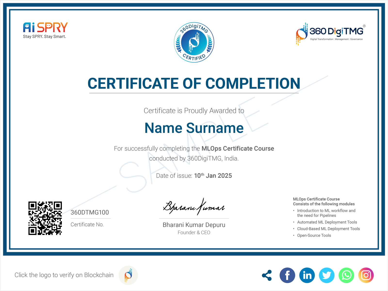 MLOps online course certification - 360digitmg