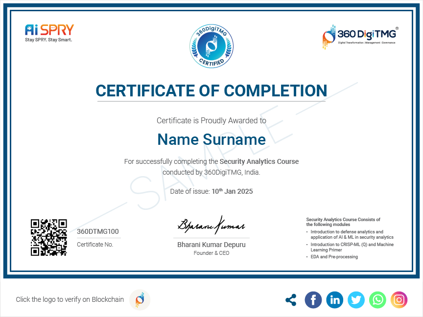 Security Analytics certification course - 360digitmg